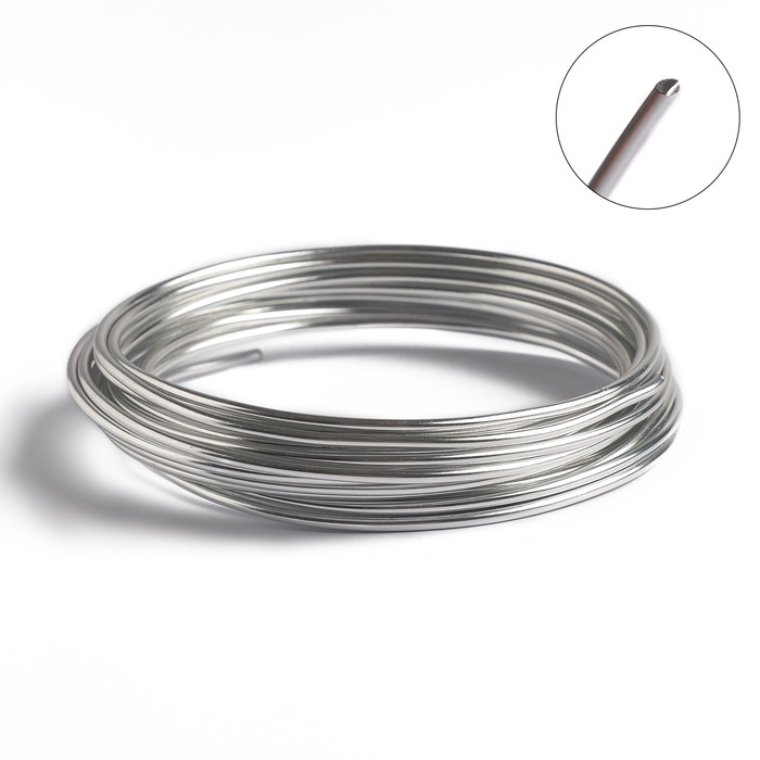 Проволока для плетения d=2,5 мм, намотка 5 м, цвет серебро Проволока для плетения d=2,5 мм, намотка 5 м, цвет серебро