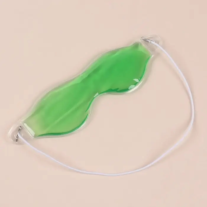 Маска для лица гидрогелевая, охлаждающая/согревающая, 18.5&times;5 см, зелёная