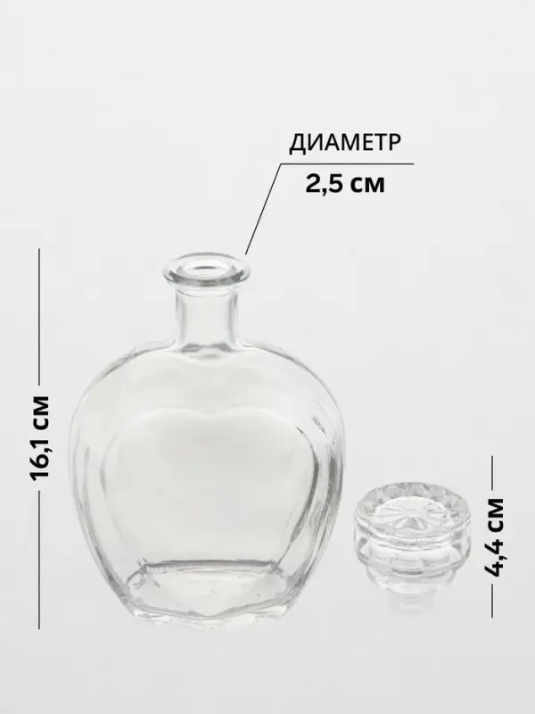Графин-штоф &laquo;Сердце&raquo;, 497 мл, стекло, прозрачный
