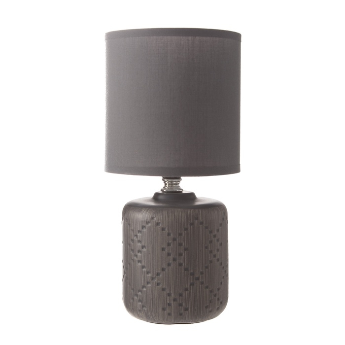 Настольная лампа с абажуром RISALUX &laquo;Мерида&raquo;, Е14, 40 Вт, серый, 13&times;13&times;28 см