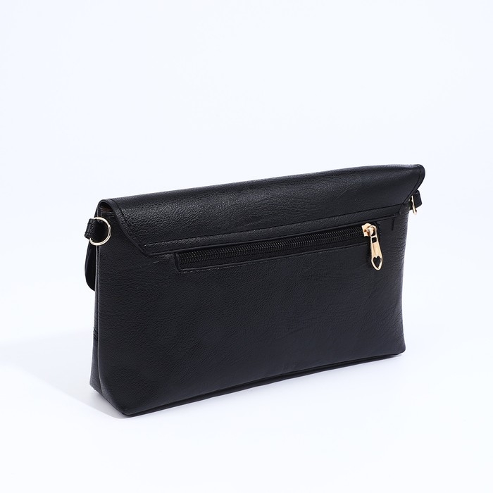 Сумка-клатч на магните, длинный ремень, цвет чёрный Сумка-клатч на магните, длинный ремень, цвет чёрный