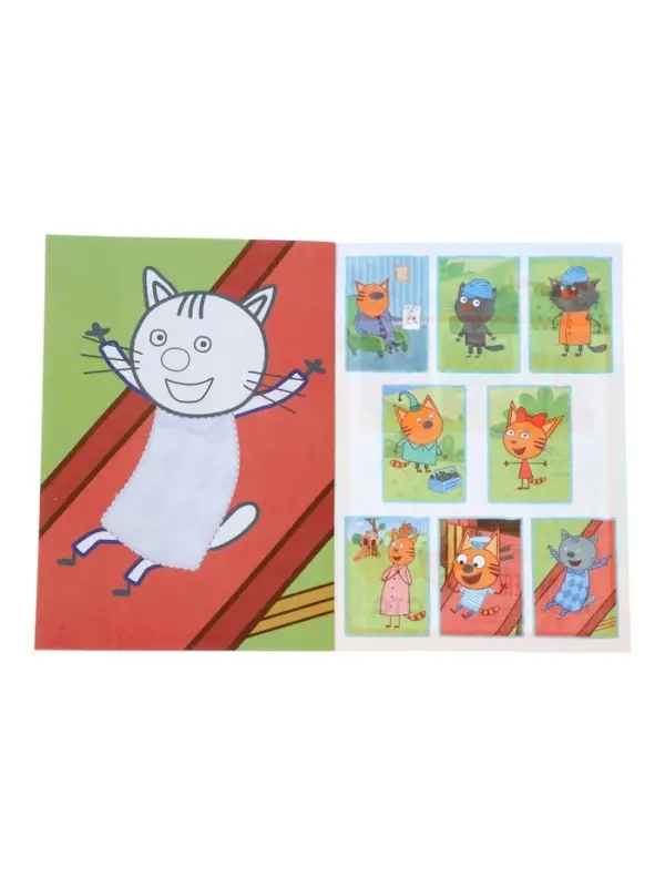 Аппликации с раскрасками &laquo;Три кота. Домик на дереве&raquo;, А5, 14 стр.