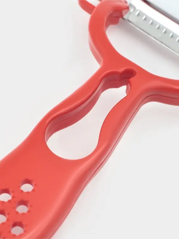 Овощечистка двухсторонняя Libra Plast &laquo;Скраб&raquo;, 18 см, красная