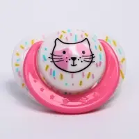 Соска-пустышка ортодонтическая, силикон, от 3 мес., &laquo;Кошечка&raquo;, МИКС