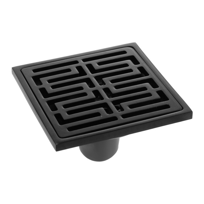 Трап ZEIN, 100х100 мм, вертикальный, d=32 мм, нержавеющая сталь, черный Трап ZEIN, 100х100 мм, вертикальный, d=32 мм, нержавеющая сталь, черный