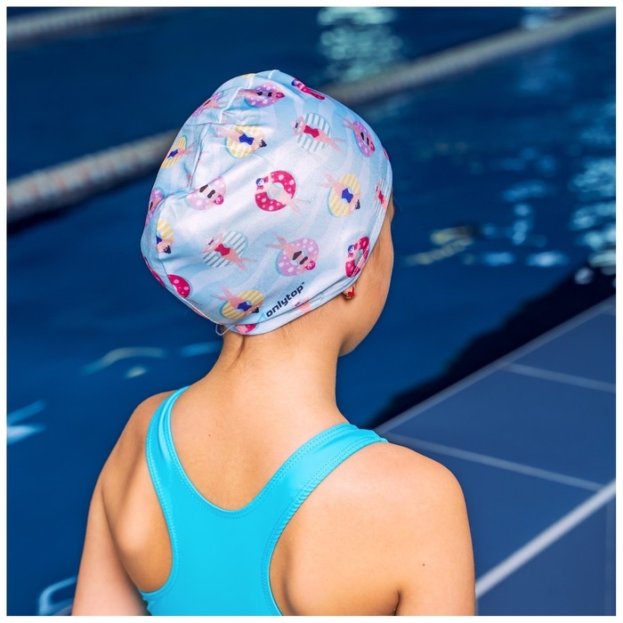 Шапочка для плавания детская ONLYTOP CAKE, тканевая, обхват 46-50 см Шапочка для плавания детская ONLYTOP CAKE, тканевая, обхват 46-50 см