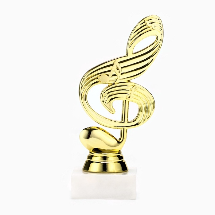 Кубок «Скрипичный ключ», наградная фигура, подставка камень белая, 14,5 х 5 х 5 см. Кубок «Скрипичный ключ», наградная фигура, подставка камень белая, 14,5 х 5 х 5 см.