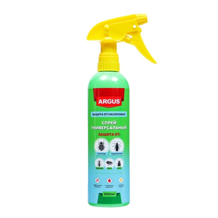 Спрей от клопов и тараканов ARGUS, универсальный, 500 мл Спрей от клопов и тараканов ARGUS, универсальный, 500 мл