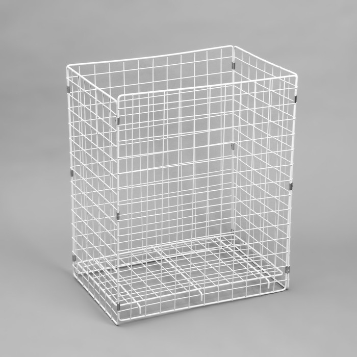 Корзина-накопитель складная, на колесах, 1 полка, 60×40×80 см, цвет белый Корзина-накопитель складная, на колесах, 1 полка, 60×40×80 см, цвет белый