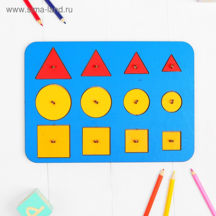 Рамка-вкладыш М. Монтессори «Больше-меньше 1» МИКС Рамка-вкладыш М. Монтессори «Больше-меньше 1» МИКС