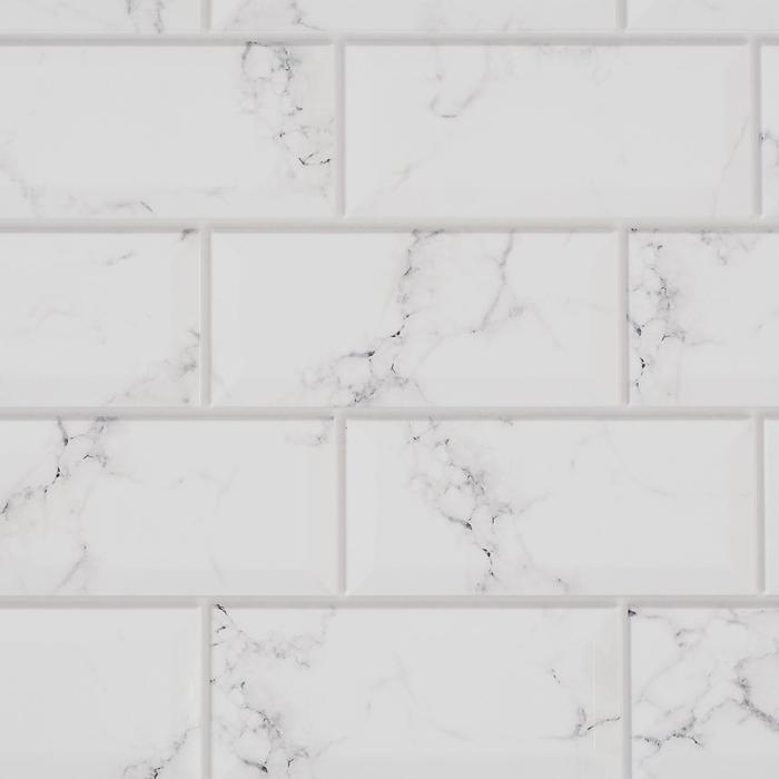 Панель ПВХ плитка Каррара, 485х960 Панель ПВХ плитка Каррара, 485х960