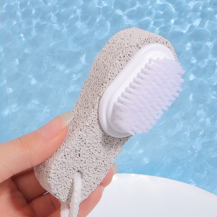 Пемза для педикюра с щёткой, с ручкой, 11 см, в коробке, МИКС Пемза для педикюра с щёткой, с ручкой, 11 см, в коробке, МИКС