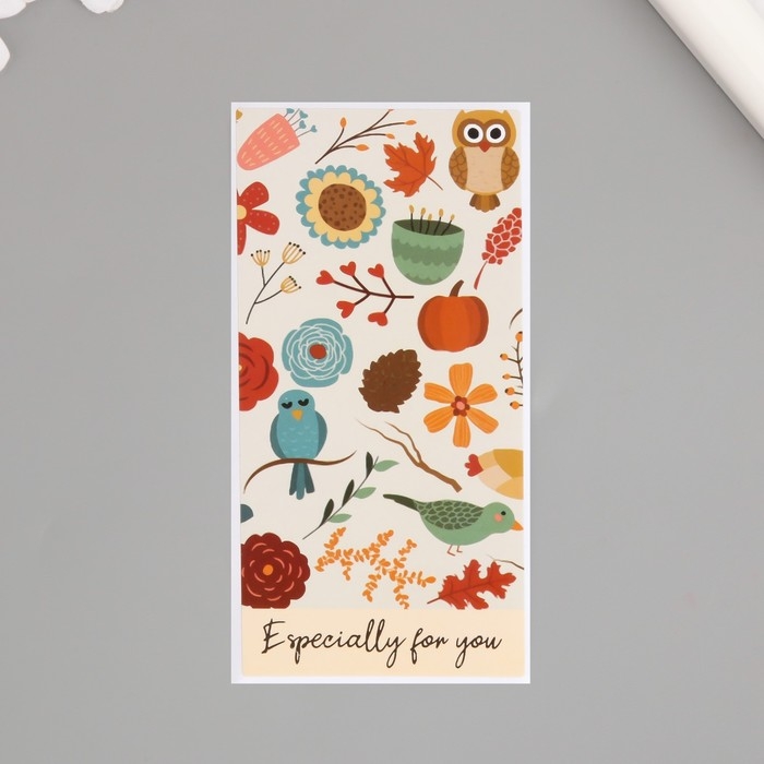 Наклейка бумага благодарность Наклейка бумага благодарность "Птицы" набор 50 шт 10х5 см