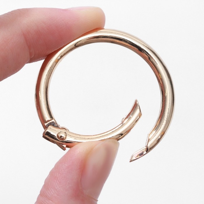 Кольцо-карабин, d = 32/40 мм, толщина - 4 мм, 5 шт, цвет золотой Кольцо-карабин, d = 32/40 мм, толщина - 4 мм, 5 шт, цвет золотой