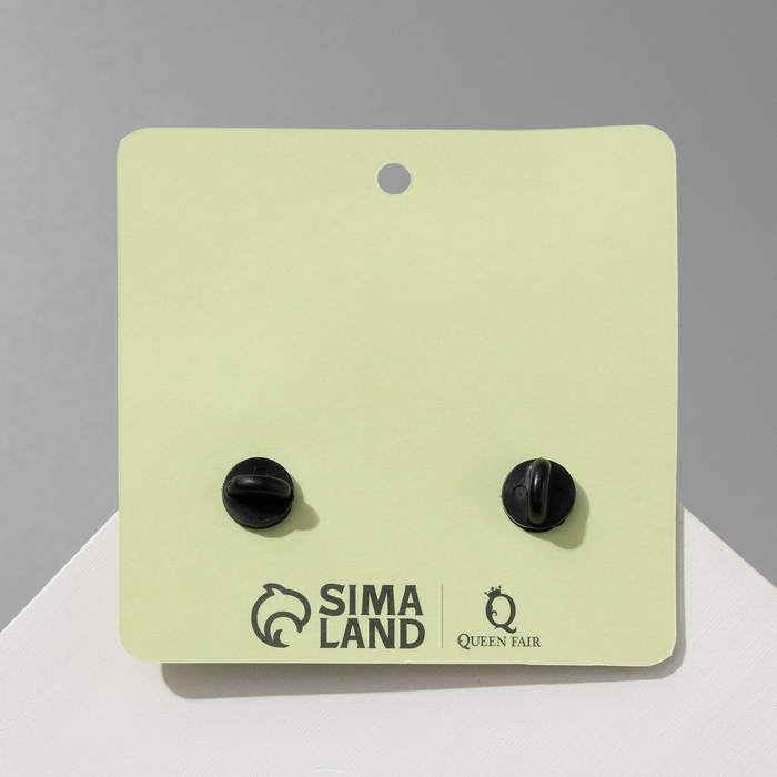 Набор значков (2шт) Набор значков (2шт) "Лягушки", цвет бело-зелёный в чёрном металле