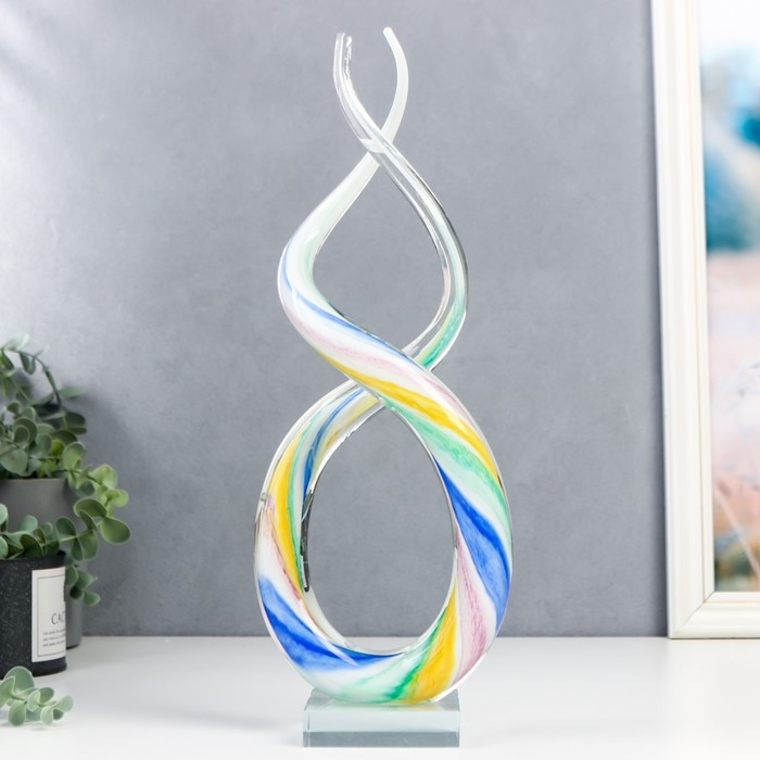 Сувенир интерьерный стекло  Сувенир интерьерный стекло "Виток" под муранское стекло 38х4х14 см