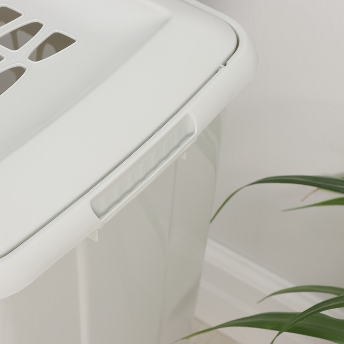 Корзина бельевая с крышкой «Молетта», 60 л, 47,9×36,9×55 см, цвет светло-серый Корзина бельевая с крышкой «Молетта», 60 л, 47,9×36,9×55 см, цвет светло-серый