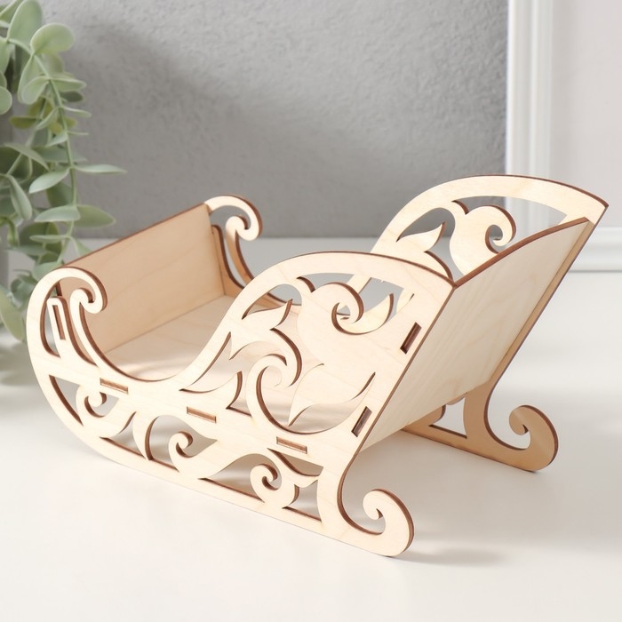 Шкатулка-сани  Шкатулка-сани "Новогодние" 22х9,5х13 см (набор 5 деталей)