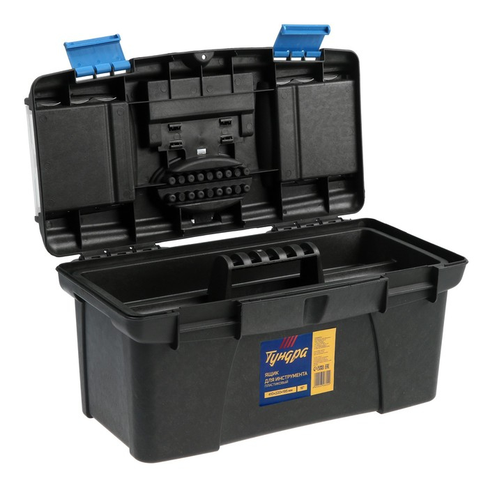 Ящик для инструмента ТУНДРА, 16 Ящик для инструмента ТУНДРА, 16", 410 х 220 х 195 мм, пластиковый
