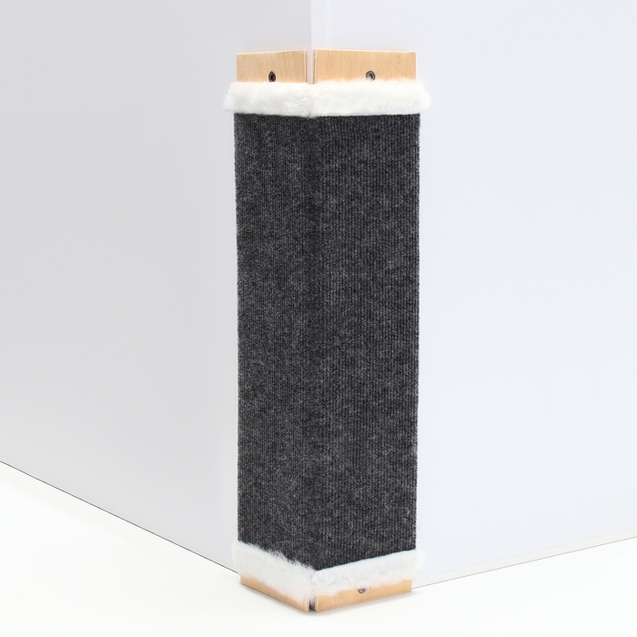 Когтеточка угловая, ковролин с мехом, 55 х 25  см Когтеточка угловая, ковролин с мехом, 55 х 25  см