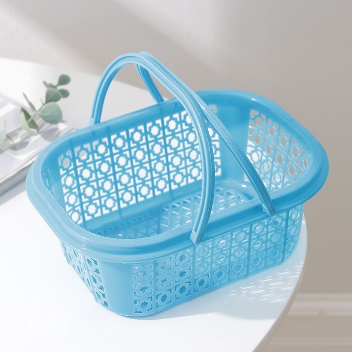 Корзина для хранения с ручками, 20,5×15,5×8 см, цвет МИКС Корзина для хранения с ручками, 20,5×15,5×8 см, цвет МИКС