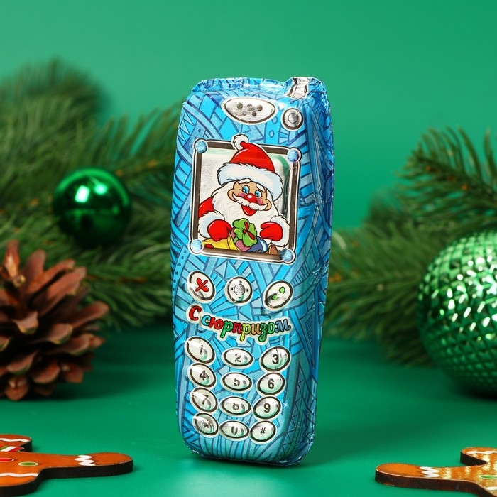 Новый год. Шоколадная фигурка "Мобильный телефон", МИКС, 60 г