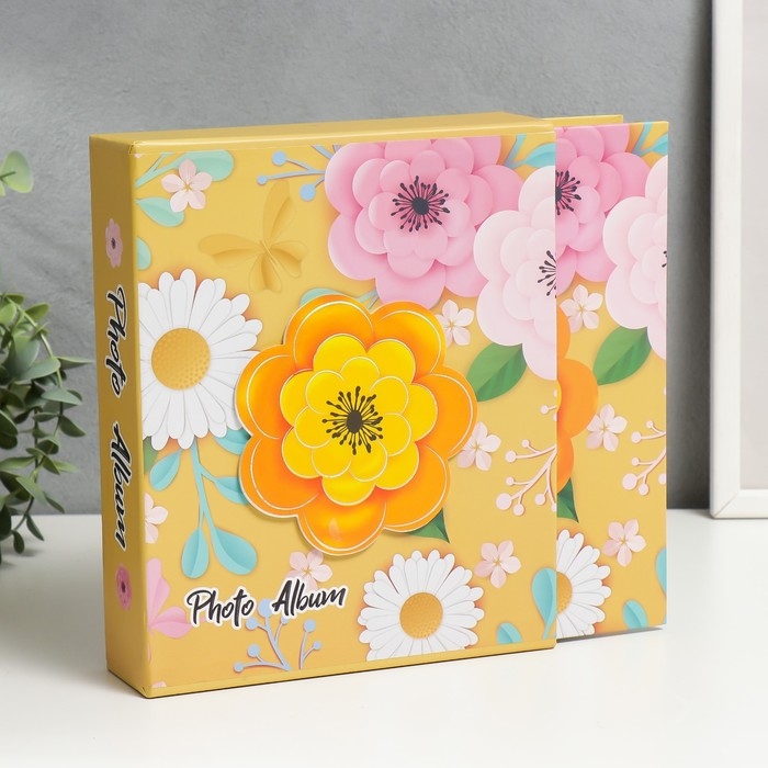 Фотоальбом на 80 фото 10х15 см 3D Фотоальбом на 80 фото 10х15 см 3D "Цветы и бабочки из бумаги" в коробке МИКС 23х5,5х19 см