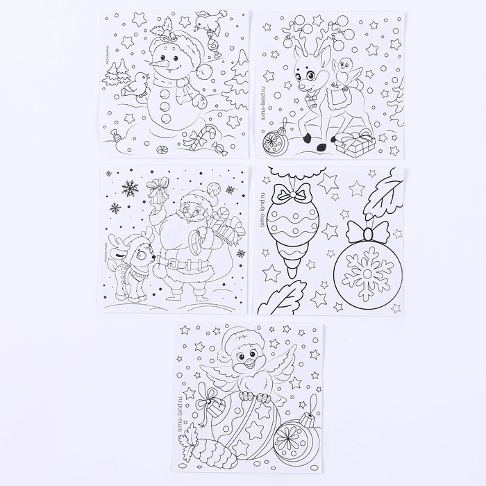 Ёлочные шары под раскраску на новый год «Загадай желание», 6 шт, d = 5,5 см, новогодний набор для творчества