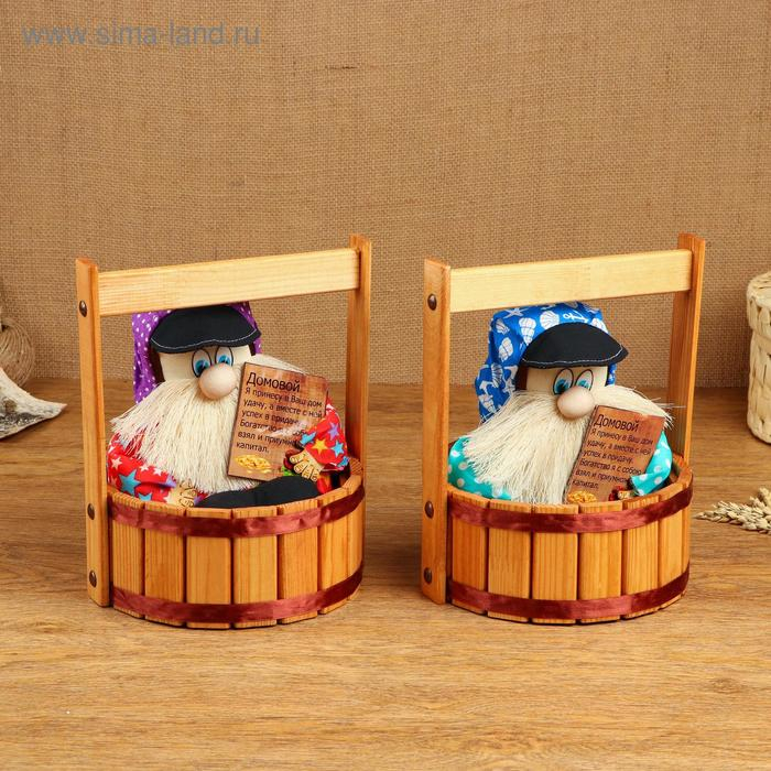 Оберег - домовой Оберег - домовой "Семен в бочке", h = 23 см, d = 19, микс