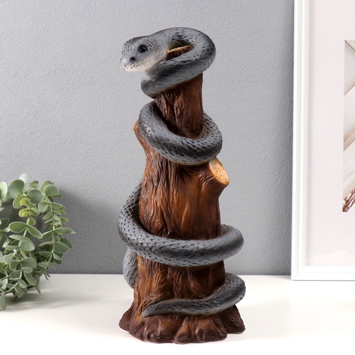 Новогодняя копилка  Новогодняя копилка "Змея на пеньке"  33 х 14 х 15 см