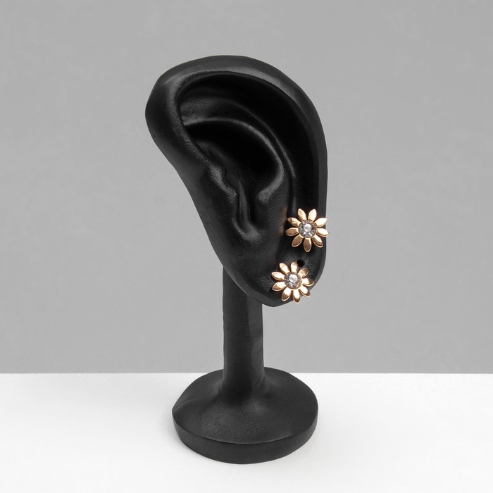 Подставка под серьги «Ухо» 4,2×3×11, 3 отверстия, цвет чёрный Подставка под серьги «Ухо» 4,2×3×11, 3 отверстия, цвет чёрный