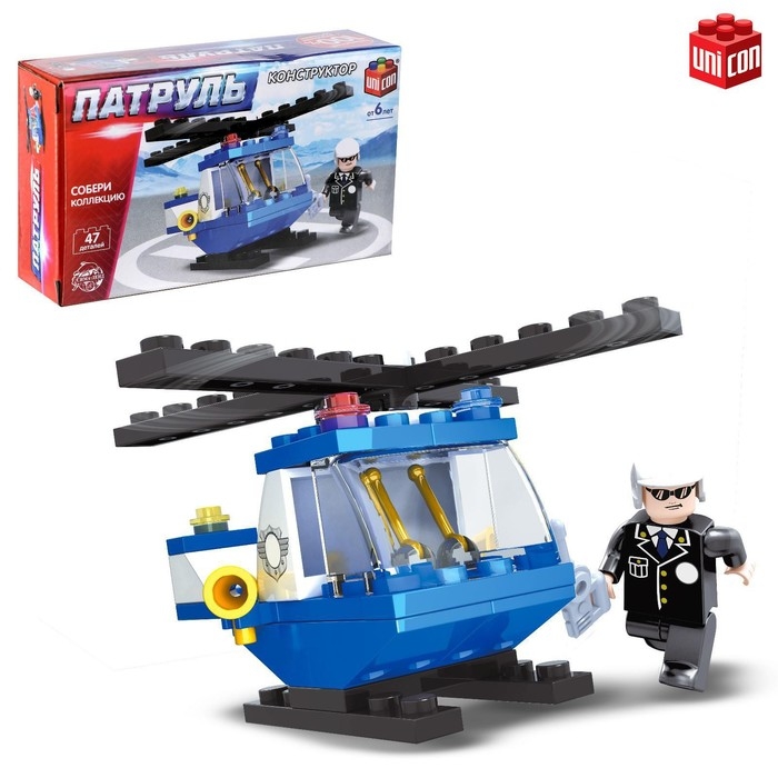 Конструктор Патруль «Полиция вертолет», 47 деталей Конструктор Патруль «Полиция вертолет», 47 деталей
