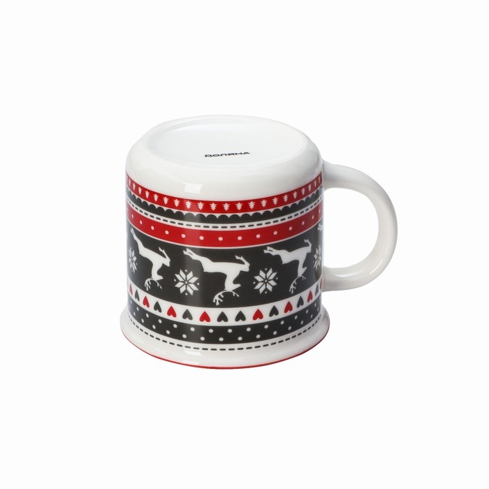 Кружка фарфоровая Доляна «Новый год. Олени», 380 мл
