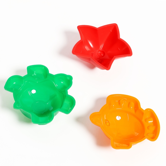 Набор песочный: ведро, 3 формочки, лопатка, грабли Набор песочный: ведро, 3 формочки, лопатка, грабли