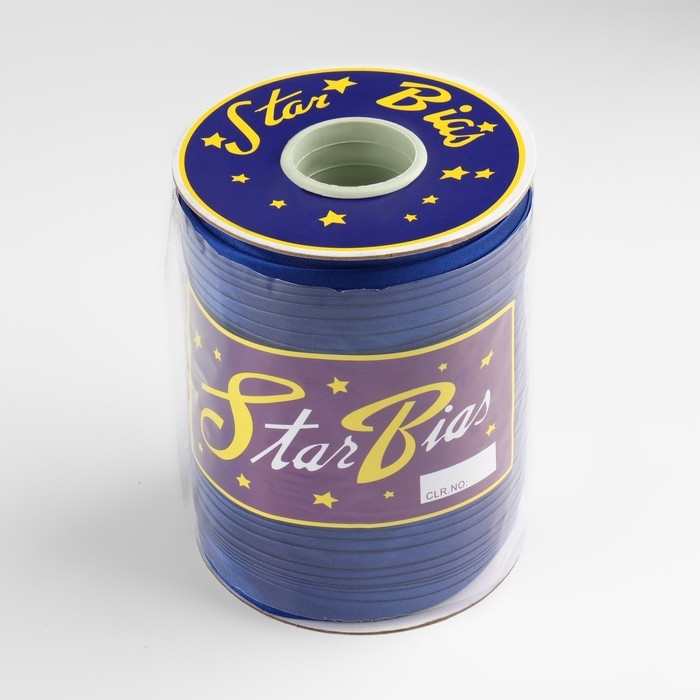 Косая бейка, атласная, 15 мм × 132 ± 1 м, цвет синий №9087 Косая бейка, атласная, 15 мм × 132 ± 1 м, цвет синий №9087