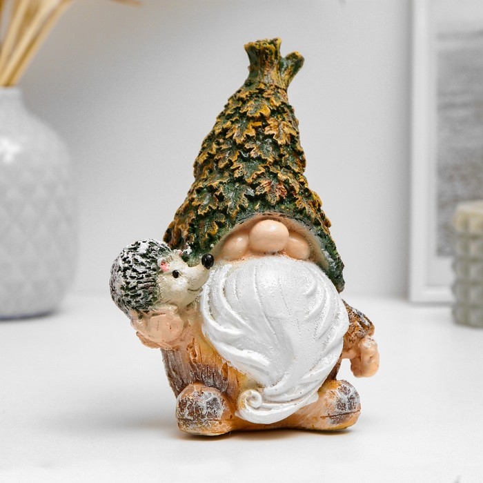 Садовая фигура Садовая фигура "Лесовичок с ежиком" 16х11,5см