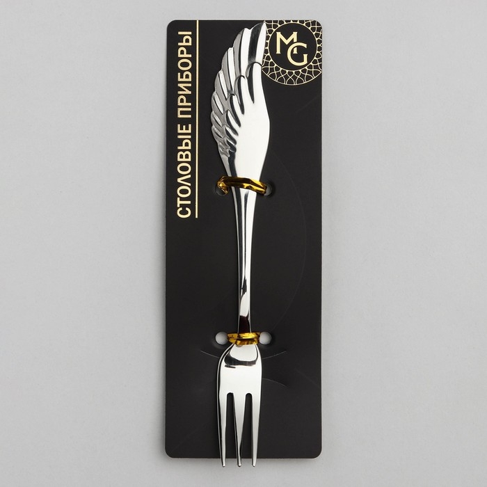 Вилка десертная из нержавеющей стали Magistro Wings, длина 14 см, цвет серебряный Вилка десертная из нержавеющей стали Magistro Wings, длина 14 см, цвет серебряный