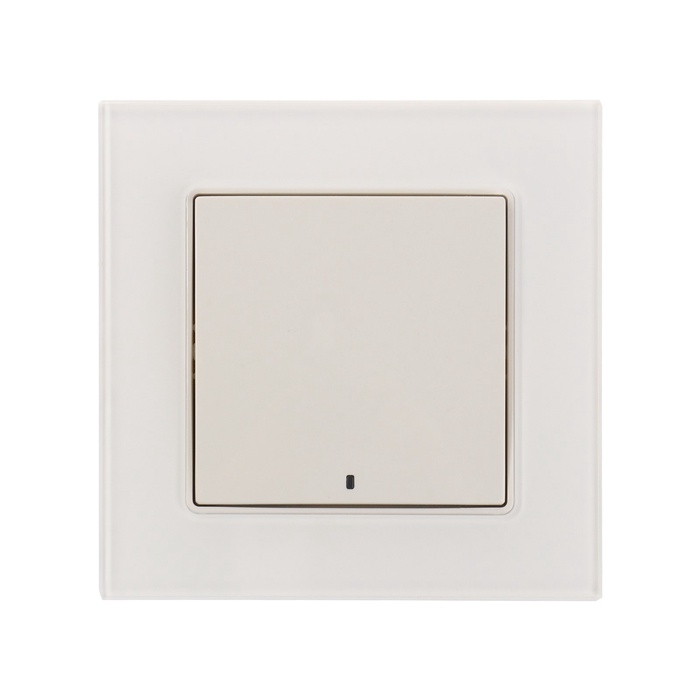 Выключатель TOT Glossy Glass, 10 А, 1 клавиша, с подсветкой, скрытый, стекло, белый