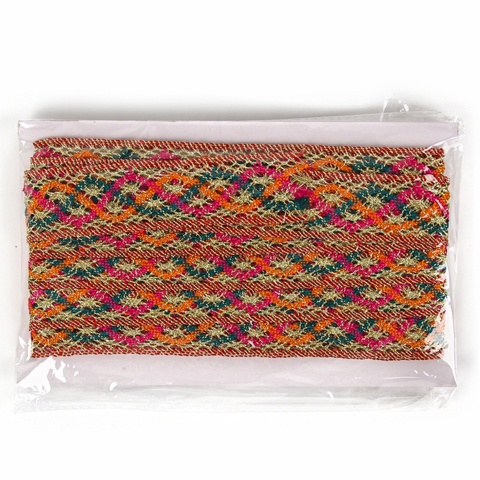 Тесьма цветная с люрексом, 3 см, в рулоне 10 метров Тесьма цветная с люрексом, 3 см, в рулоне 10 метров