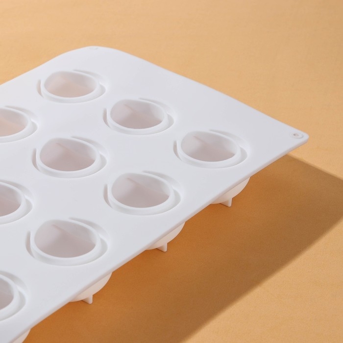Форма для муссовых десертов и выпечки Доляна «Бабл», 29×18×3 см, 12 ячеек (5×4,5 см), цвет белый Форма для муссовых десертов и выпечки Доляна «Бабл», 29×18×3 см, 12 ячеек (5×4,5 см), цвет белый