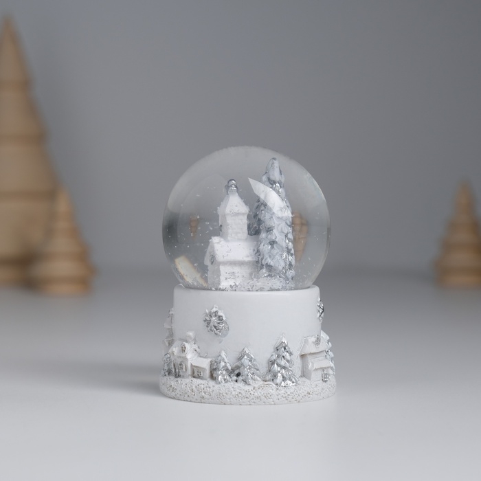 Сувенир полистоун водяной шар свет Сувенир полистоун водяной шар свет "Белоснежный ангел-музыкант" МИКС 4,5х4,5х6,5 см