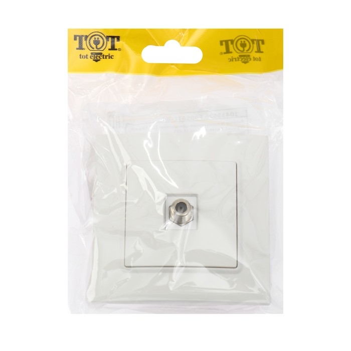 Розетка телевизионная одноместная TOT Elegant, скрытая, белая Розетка телевизионная одноместная TOT Elegant, скрытая, белая