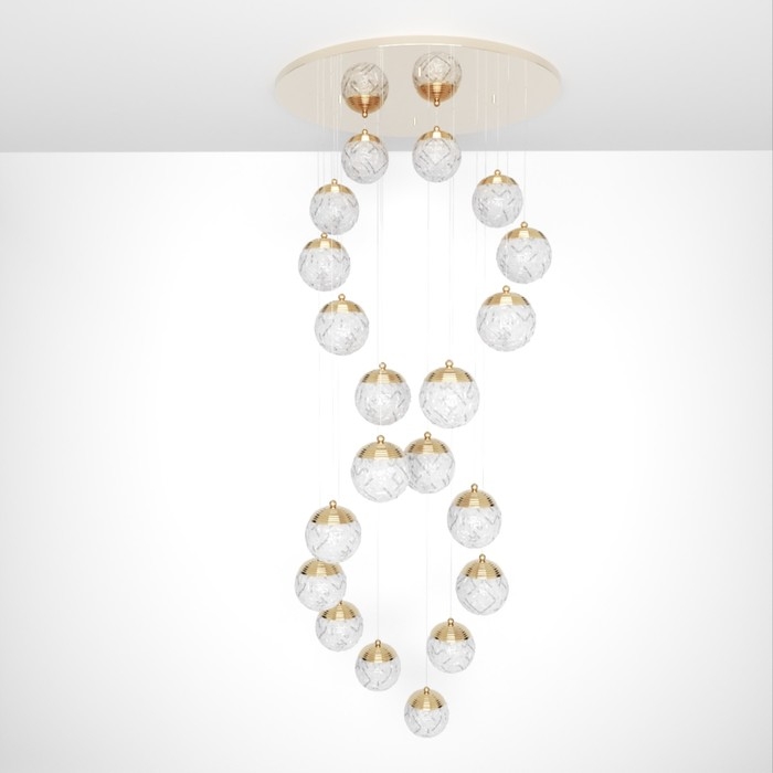 Светильник-каскад Светильник-каскад "Медея" 20хLED 60Вт 3000-6000К золото 70х70х250 см BayerLux