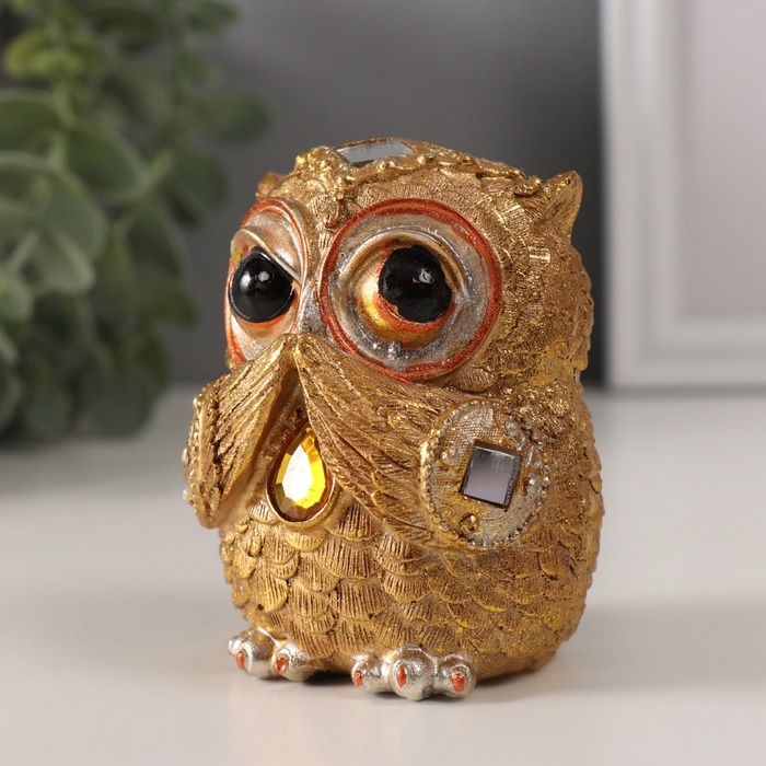 Сувенир полистоун Сувенир полистоун "Совушка - секрет, страза капля" 7,5х6,5х8,5 см