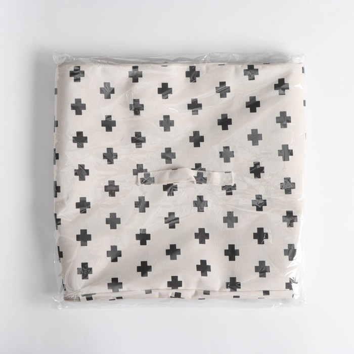 Кофр для хранения вещей «Ажур», 55×42×25 см, цвет чёрно-молочный Кофр для хранения вещей «Ажур», 55×42×25 см, цвет чёрно-молочный