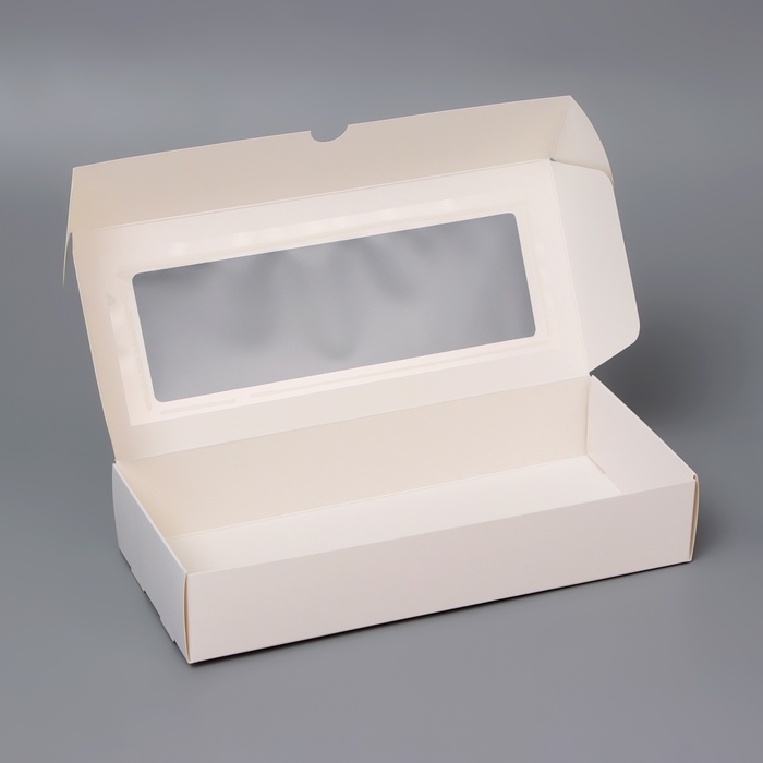 Коробка складня, пенал, с окном, белая, 27 х 12 х 5 см Коробка складня, пенал, с окном, белая, 27 х 12 х 5 см