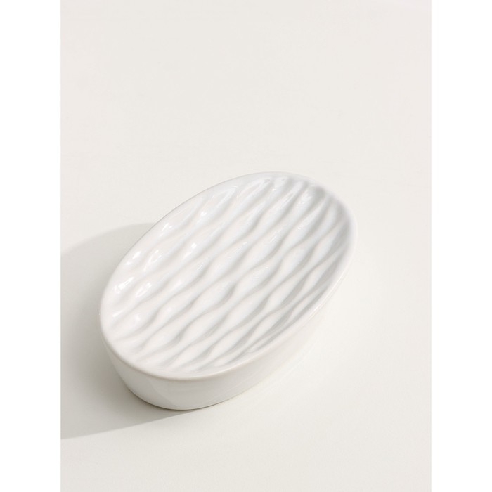 Набор аксессуаров для ванной комнаты Доляна «Течение», 4 предмета (дозатор 350 мл, мыльница, два стакана 300 мл), цвет белый Набор аксессуаров для ванной комнаты Доляна «Течение», 4 предмета (дозатор 350 мл, мыльница, два стакана 300 мл), цвет белый