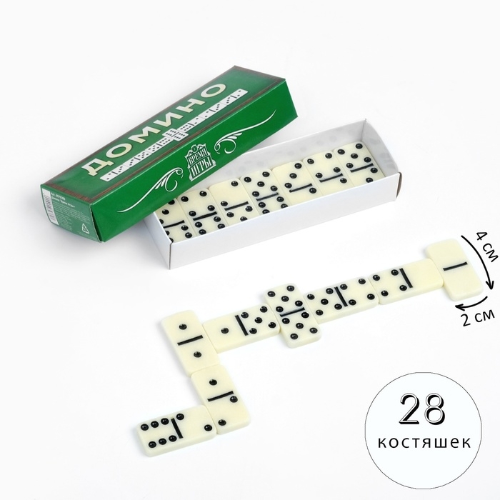 Домино  Домино "Время Игры", костяшка 4 х 0.5 х 2 см, 14.5 х 4.7 х 3.4 см