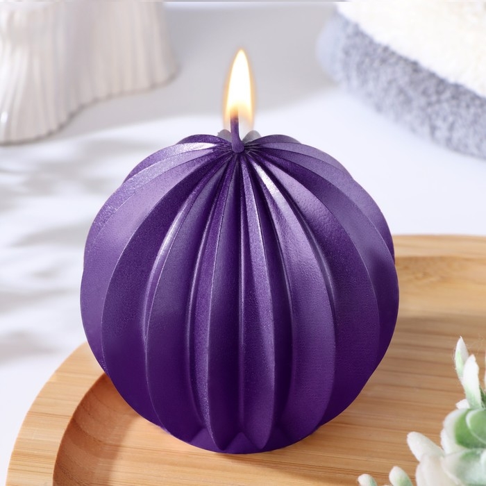 Свеча фигурная  Свеча фигурная "Шар граненый", 6,5х6,5 см, фиолетовый
