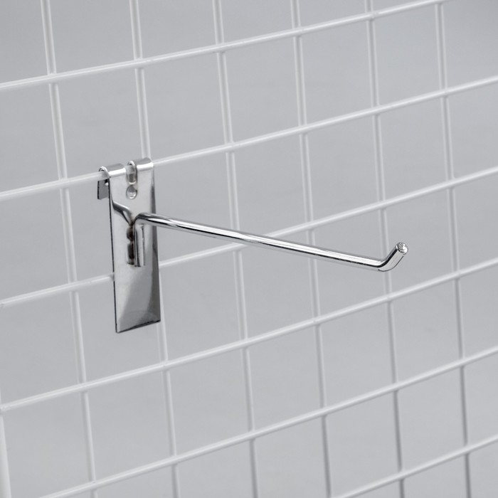 Крючок на сетку одинарный, d=6 мм, L=20 см, цвет хром Крючок на сетку одинарный, d=6 мм, L=20 см, цвет хром